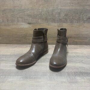 Sperry Clinton Brown Leather Ankle Boots Buckle Accent Women's Size 8.5